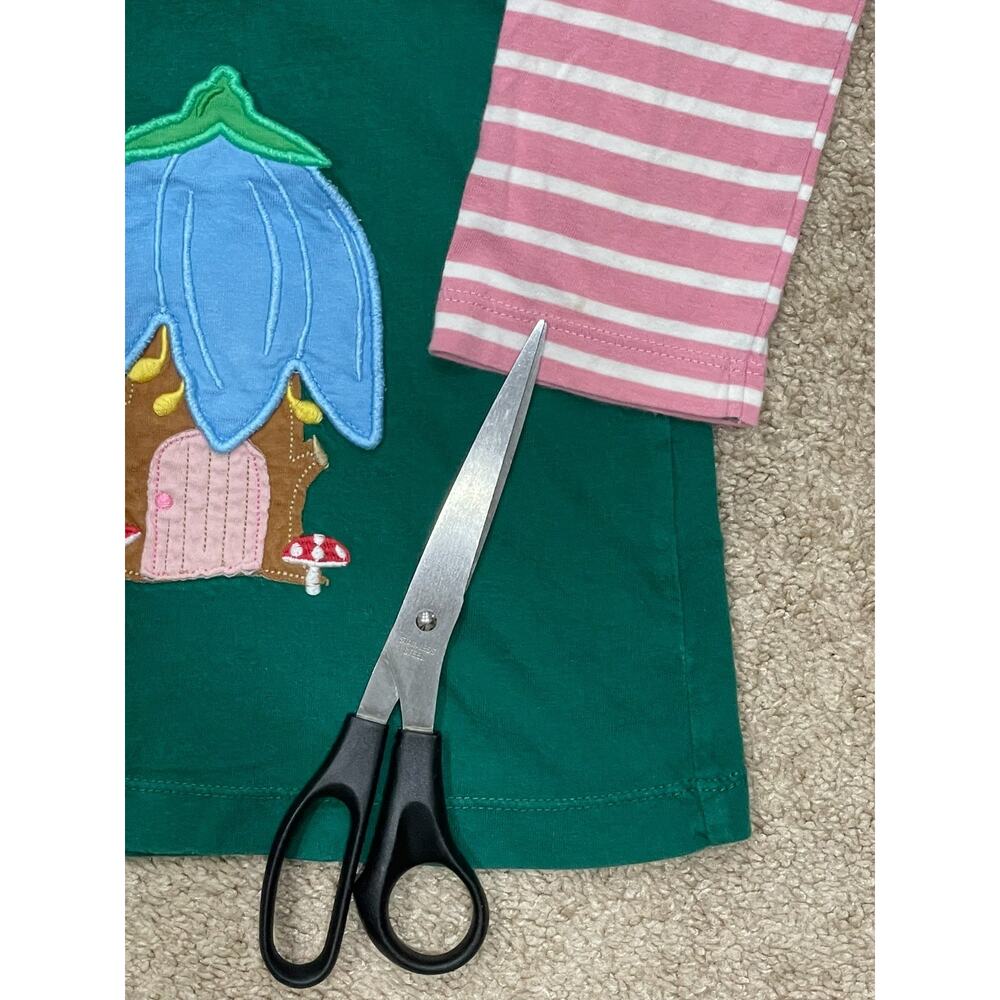 Mini Boden Kids Fairy Mushroom House Appliqué Long Sleeve Tunic Top Green 11-12Y - Picture 7 of 7